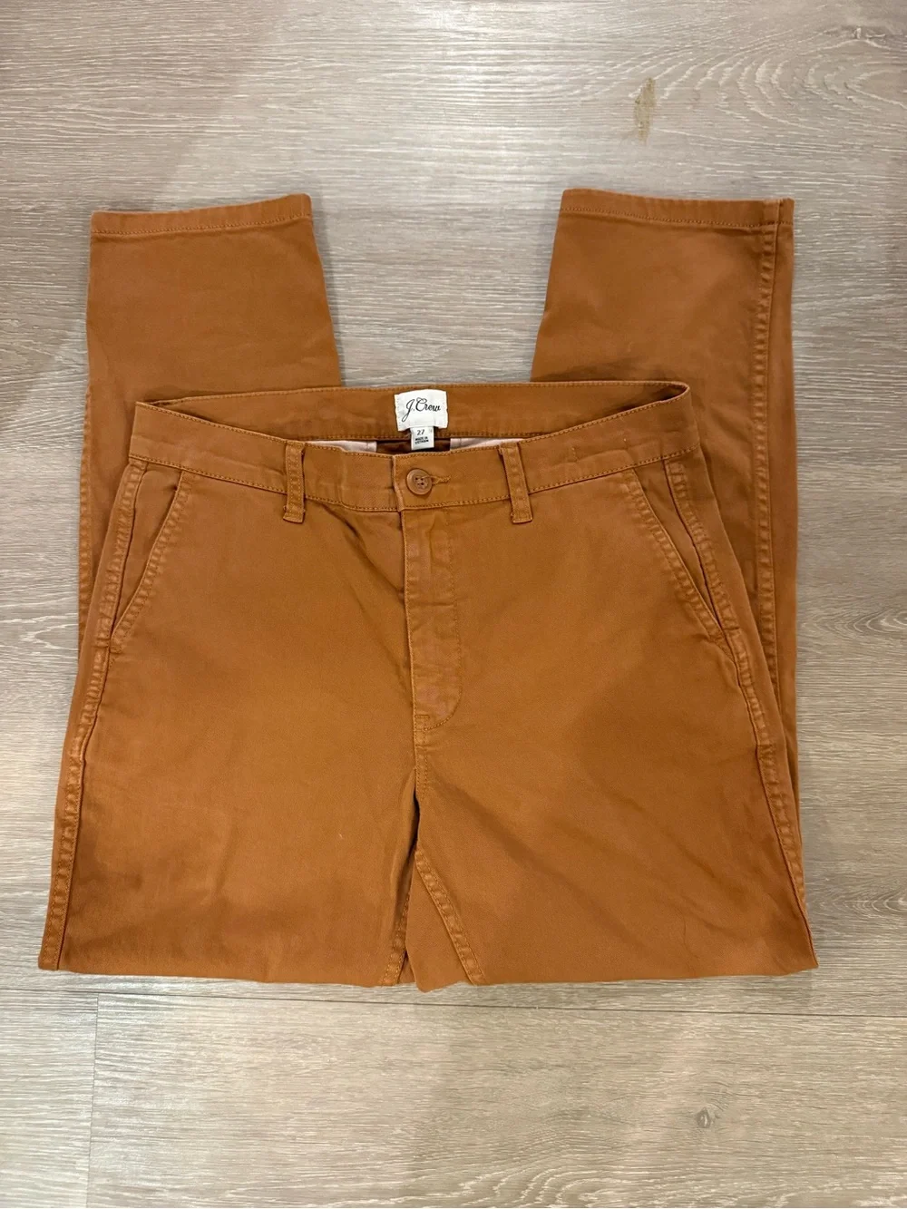 J.Crew Vintage Slim Straight Chino Pants Golden Hickory Size 27 Stretch